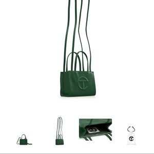 Small dark olive shopping bag. TELFAR